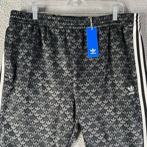 Adidas Originals SSTR MONO TP Pants Mens 2XL XXL Black Gray All Over Print NEW